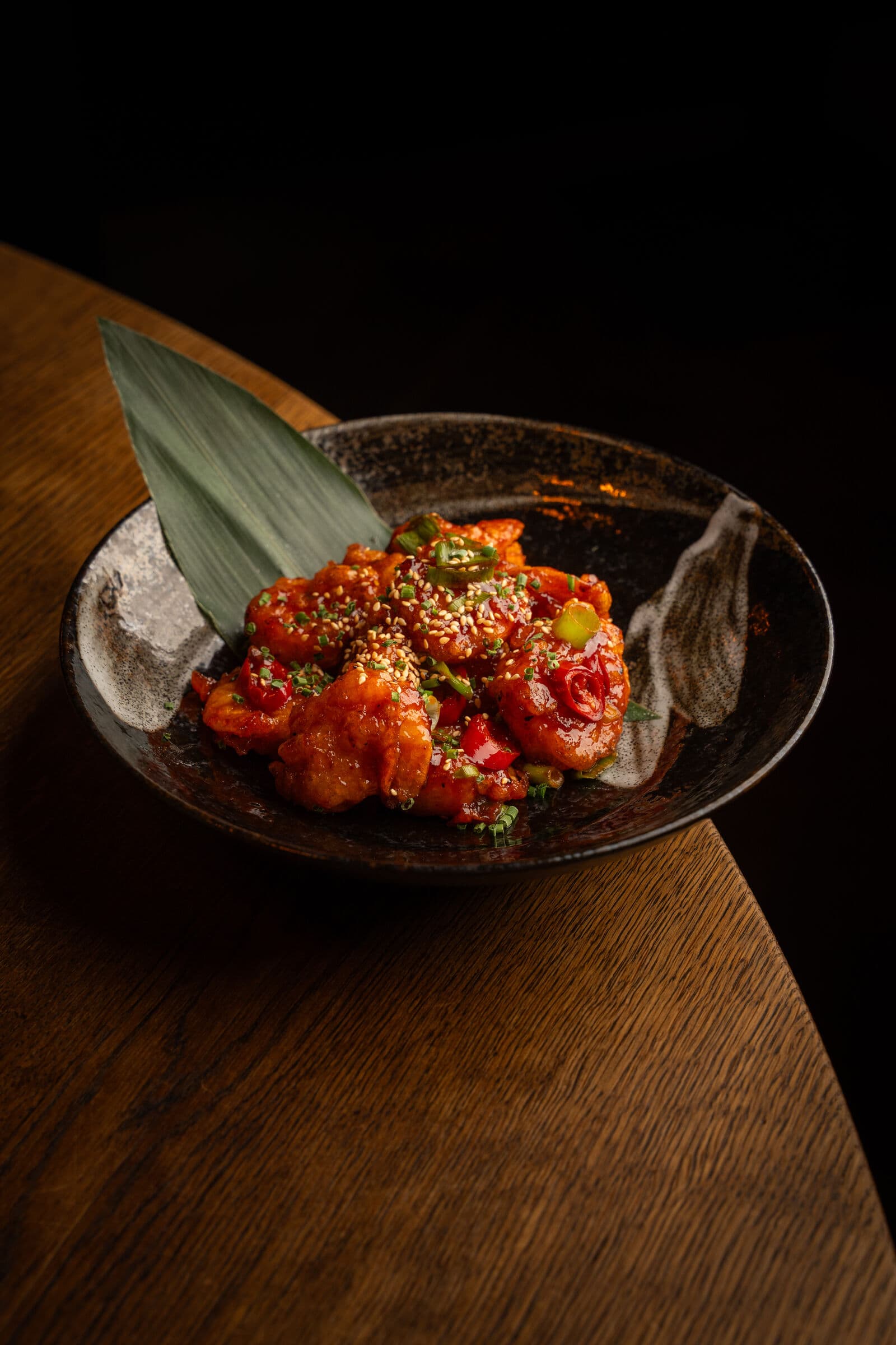 Korean honey garnalen met Gojuchang, honing en limoen